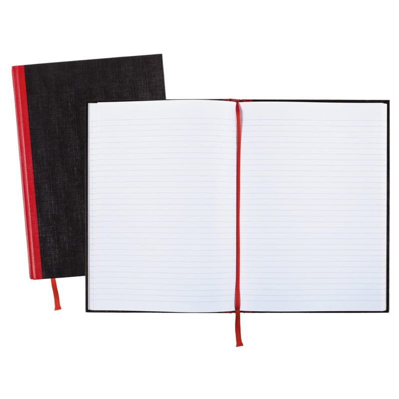 Black n' Red Notebook, Business Journal, 11-3/4"" x 8-1/4"", 96 Sheets, Ruled, Optik Paper, Hardcover, Casebound, Black (D66174) - Image 4